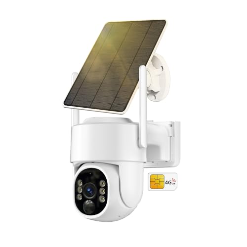 Solar Security Cameras Wireless Outdoor, 2.4GHz 5G WiFi Cameras for Home Security Battery Powered, 2K 360° PTZ Solar Outdoor Camera, Color Night Vision, AI Human Detection 2 Way Talk, SD/Cloud Storage