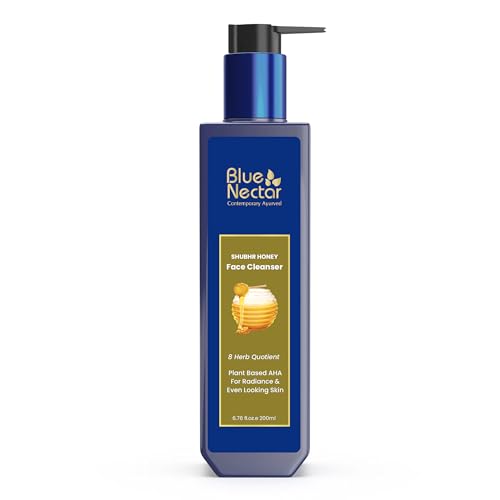 - Blue Nectar Ayurvedic Tan Removal Face Wash for Glowing Skin Honey Aloe Vera Detan Face Wash for Dry Skin Oily Skin and Combination Skin (8 Herbs, 200ml)