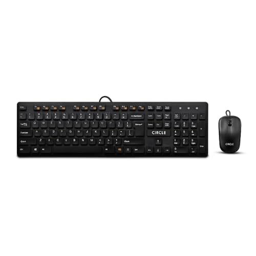 Image of Circle C43 Slim Multimedia Wired Keyboard and Mouse Combo | USB Connection | 3 Years Warranty | Slim Design, Durable & Quiet Typing | Ideal for Home, Office & Gaming Use