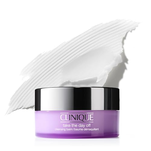 Clinique Take The Day Off Cleansing Balm Makeup Remover | Dissolves Face + Eye Makeup and Sunscreen | For All Skin Types, 3.8 Ounce