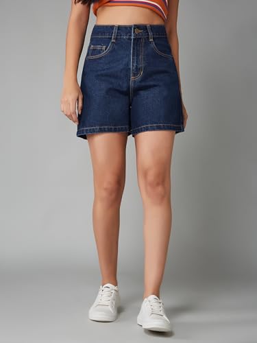 Image of Dolce Crudo Women's Regular High Rise Stretchable Denim Shorts