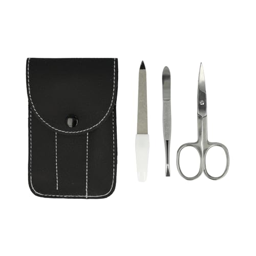 Clauss Nagelpflege-Set mit Schere Feile und Pinzette | Premium Nagelset für Maniküre und Pediküre | Nageletui für Alltag und Reisen | BC-S10044