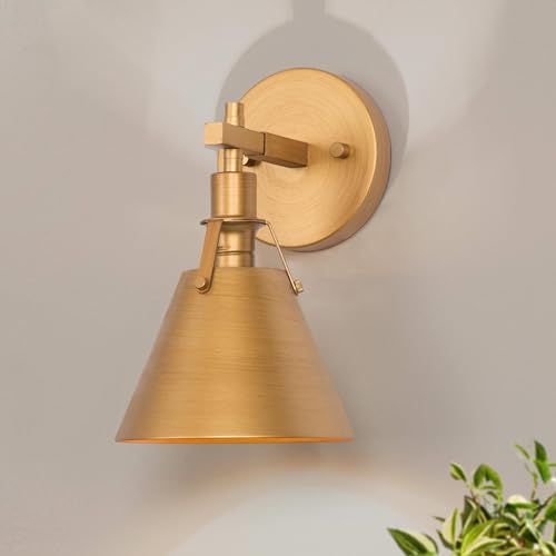 Image of classy leaves Gold Wall Sconce, Antique Farmhouse Sconces Wall Lighting, Modern Brass Wall Sconces for Bathroom, Bedrooms, Living Room, Kitchen