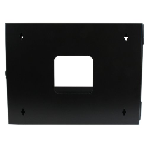 Image of StarTech 6U 4-Post Hinged Wall Mount Open Rack, 19in, 109lb (RK619WALLOH) | Swing-out hinged frame, SPCC cold-rolled steel, Ships fully assembled, Cage nuts, 19.8in /50.2cm depth