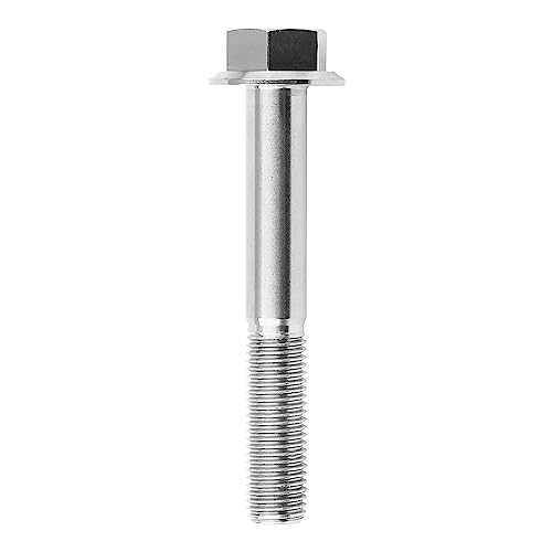 Image of Ti Screws M10 x 20 25 30 35 40 45 50 55 60 65 70 75 80 90 100mm 1.25 Pitch Titanium Flange Hex Bolt Pack of 4 (Silver, M10x70mm)