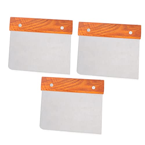 3pcs Dough Scraper Chopper, Stainless Steel Bread Cutter, Multipurpose Pizza Cutter Bench Scraper for Dough, Cake, Bread