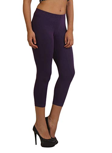 Image of Frenchtrendz Women's Cotton Spandex Stretchable Mid Rise Slim Fit Legging Capris (XS-4XL)