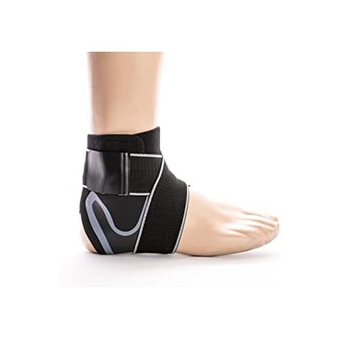 Ankle Support Brace - Adjustable Elastic Compression Ankle Wrap Strap Support for Men Women Kids - Breathable Neoprene Ankle Brace for Sports, Injury Recovery, Running, Achilles Tendon Cover