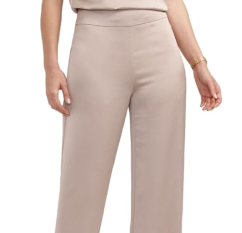 Anne Klein Women's Wide Leg Pull On Satin Pants Brown Size 12 Petite2