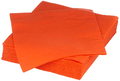 saten ser42207310 Collection, Serviette 40 x 40, 2 couches, pli 1/4, 100 serviettes, 2 couches lisse avec Cenefa, Orange Cover