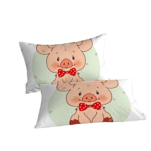 Housse de couette King cochon de dessin animé en microfibre 220x240cm - 7
