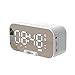 Irishom 4 in 1 Radio Sveglia digitale con superficie a specchio digitale con altoparlante BT e radio FM e doppio display di temperatura Allarme elettronico da scrivania immagine