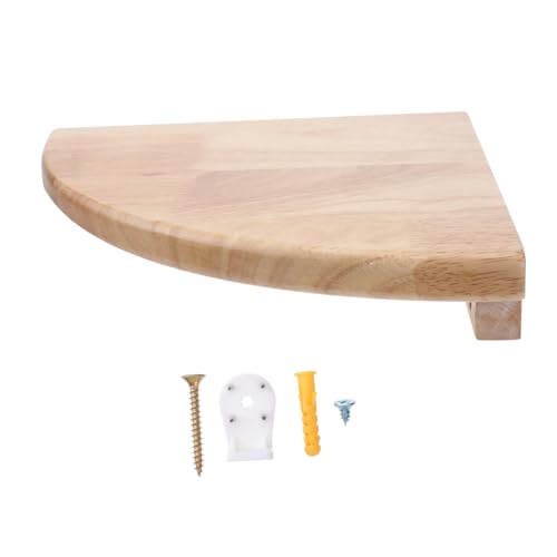 TOBBOMEY Estante de Esquina de Pared de Roble Blanco Resistente Humedad Diseño Abanico para Almacenamiento Cocina Dormitorio Oficina