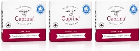 Caprina Original Goat Milk Soap Bar, Moisturizing Cleanser, 5 oz, 3-Pack
