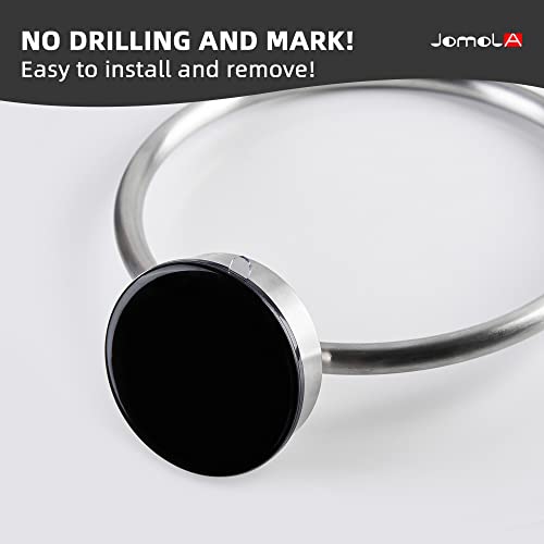 Jomola Towel Ring Suction Towel Holder For Bathroom Stainless Steel Kitchen Towel Rail Rack Drill Free Bath Towel Holder Bathroom Accessories Brushed Finish #TOP4