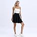 THHGPO Women's Casual Basic Skirts Flared Skater Mini Skorts A Line Elastic Waist Skirt with Built-in Shorts Black S