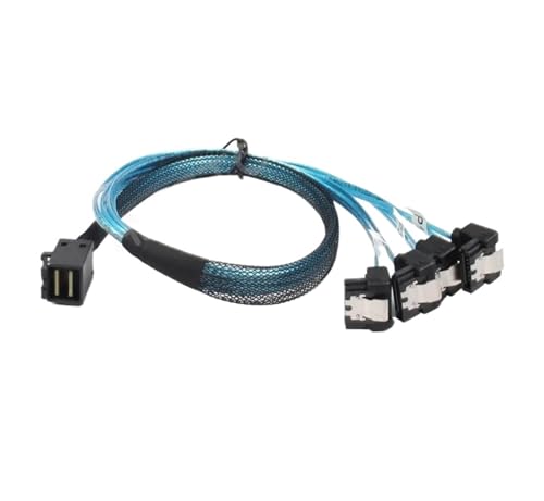 Cable SAS SFF-8643 a 4 SATA 12Gb/s Ángulo 50 cm miniatura 4