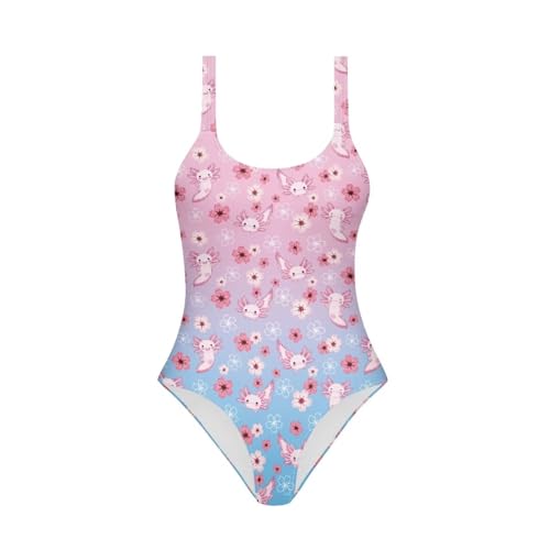 Image of One Piece Bathing Suit for Girl Kids Cute Beach Sport Swimwear U Back Scoop Neck Summer Swimming Pool Beachwear