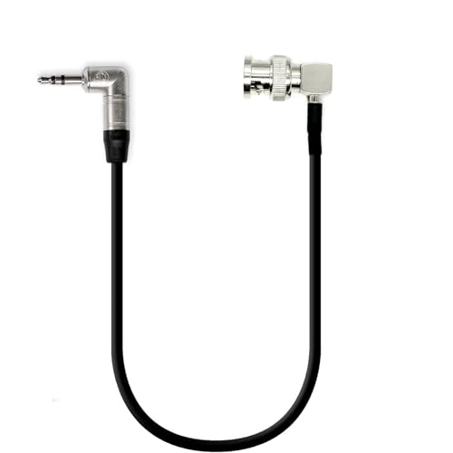 Tentacle Sync Timecode Cable 3.5 mm TRS Jack to BNC for ARRI AMIRA, for Canon EOS C300 Mark II III C500 C70, for Sony FX6 FX9 Camera, Sound Devices Zoom F8 Recorder, Zaxcom(7.8 inch Right Angle BNC)