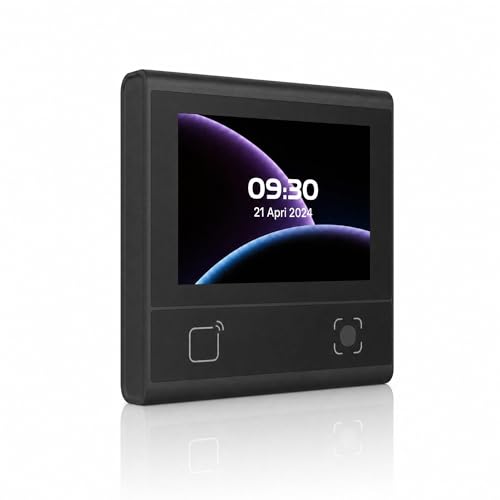 FEOCEY Touch Screen Attendance System for Co-Working Spaces & Shared Offices, QR NFC PIN Check-in, Time Clock for Freelancers & Small Team Management (Access Control Build in WiFi, Wall Mount)