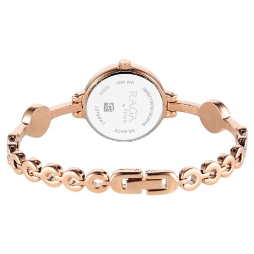 Image of Titan Raga Viva Quartz Analog Rose Gold Dial Rose Gold Metal Strap Watch for Women - NT2576WM02