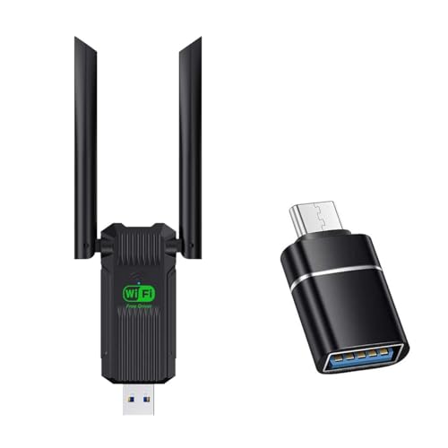 Xinliliang 1300Mbps USB WiFi Adapter, USB 3.0 Dual Band 5G/2.4G, Dual 2dBi Antennas, Supports Windows11/10/8.1/8/7/XP, Wireless Adapter for Desktop Computer Network Adapters