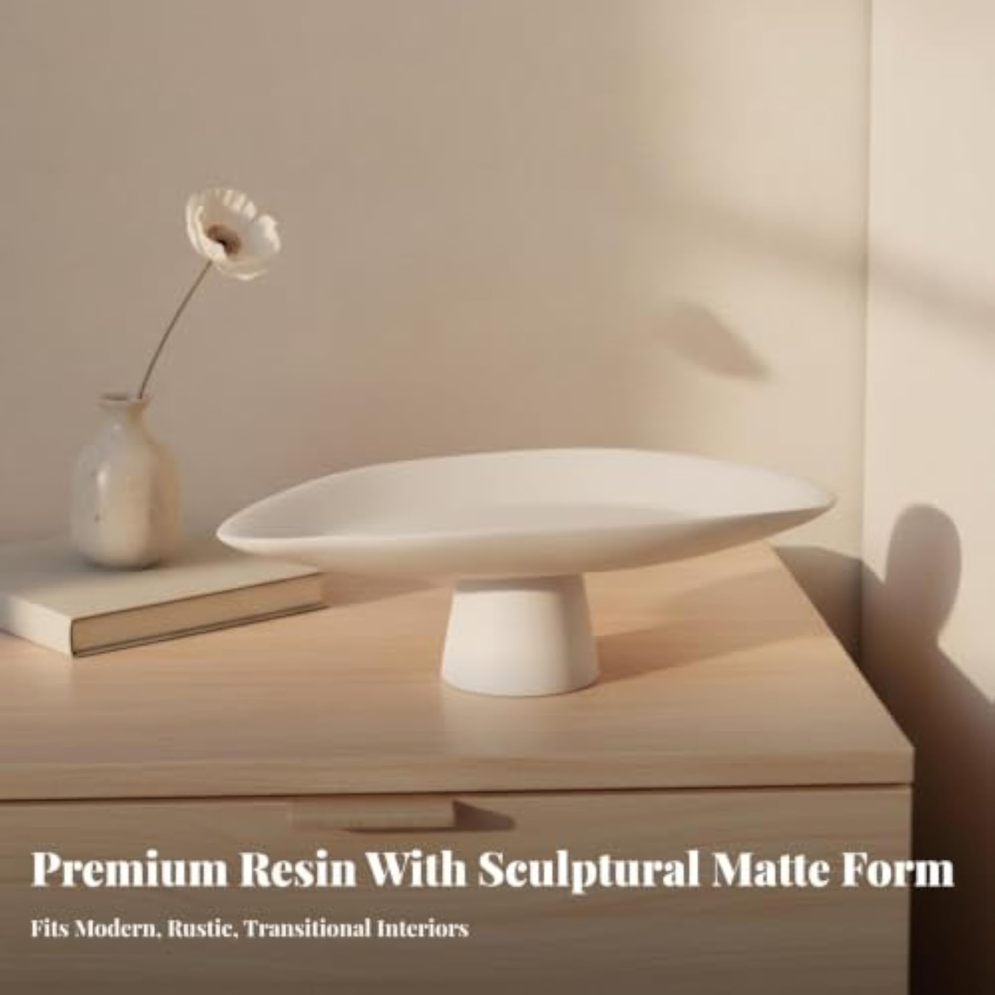 Resin Decorative Tray with Pedestal Base