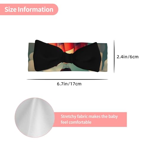Baby Bow Headband Hot Air Balloon Printing Soft, Skin-Friendly For Newborns 0-6 Months, For Baby Girls3