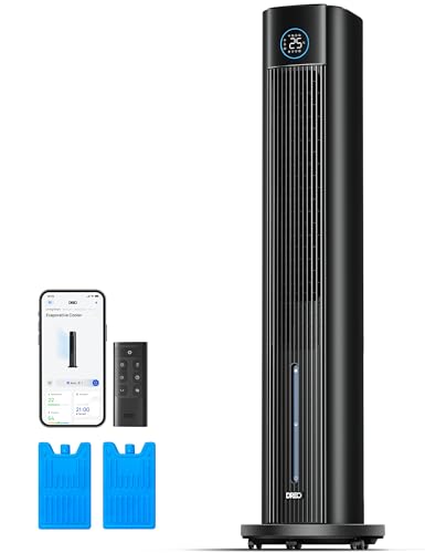 Dreo Turmventilator mit Wasserkühlung, 43” Luftkühler mit Wasserkühlung Leise, 4-Geschwindigkeiten-4-Modi Verdunstungskü...
