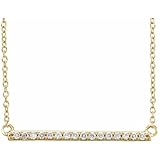 JewelryWeb H+ 14ct Yellow Gold 0.17 Dwt Diamond Bar Necklace Pendant Necklace for Women