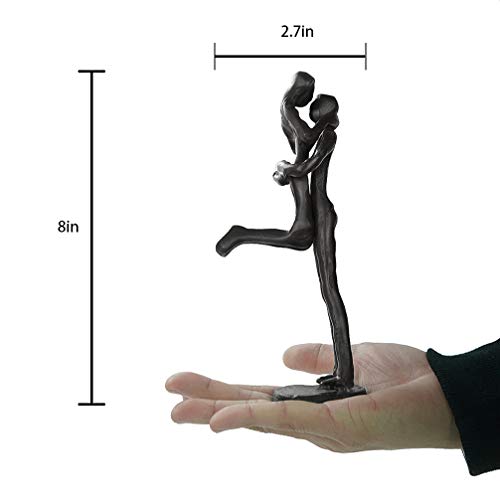 DreamsEden Affectionate Couple Art Iron Sculpture, Passionate Love Statue Romantic Metal Ornament Figurine Home & Office Decoration (Style 4) - Thumbnail 6