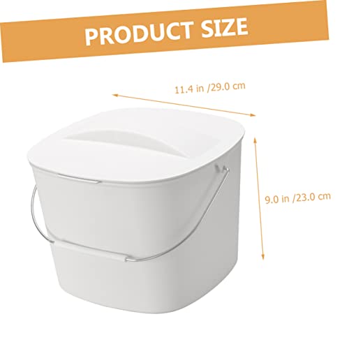 Bote de basura de cocina rectangular color blanco miniatura 4