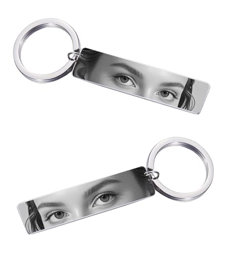 JUBOPE Customized Double-sided Keychain Stainless Steel Personalized Engraved Text Name Keychain Gifts for Men and Women