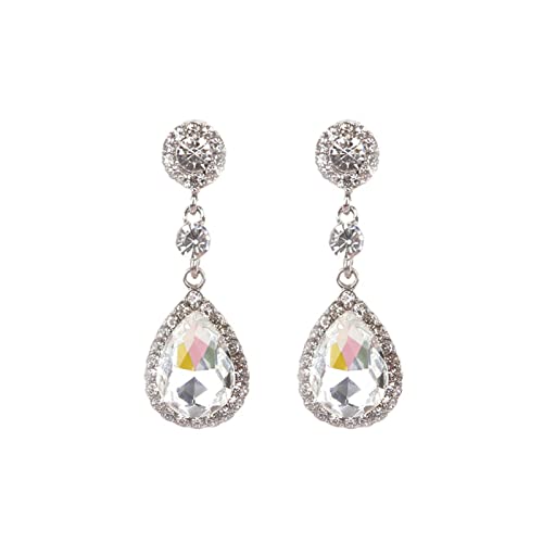 Boucles d'oreilles strass rouge goutte d'eau haut de gamme éclatant pour femme