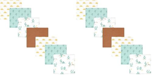 Image of Hudson Baby Unisex Baby Cotton Flannel Receiving Blankets Bundle, Desert Cactus, One Size (Pack of 2)