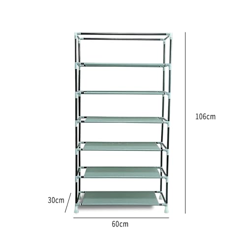 Image of Collapsible Wardrobe 6 Shelves Storage Clothes Storage Rack Quick Wardrobe /Cabinet /Multipurpose Storage Rack, Foldable, Collapsible Fabric Organizer for Home Office (Blue, 6 Layer)