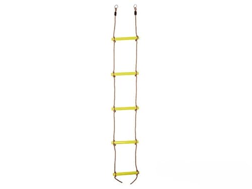Bello Giardino - Scala a corda per bambini con 5 pioli di plastica – Divertimento di arrampicata per interni ed esterni – Torre di gioco per il parco giochi – Set torre da arrampicata – per strutture