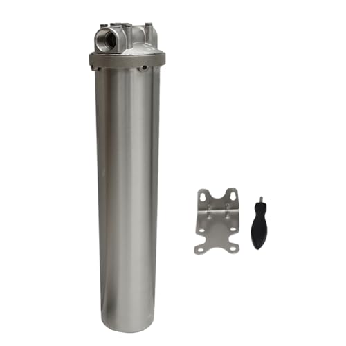 BEILOCKERY 20 inch Heavy-Duty Water Filter Shell Housing Water Filter System Compatible Stainless Steel 1 inch NPT Inlet with Bracket and Wrench Pin