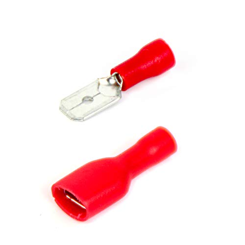 Kabelschuhe x 110- Flachstecker Rot x 55/ Flachsteckhülsen Rot x 55- Steckmaß 6,3 mm, Quetschverbinder, Isolierte -CE,Rohs,SGS Zertifizierung Cover