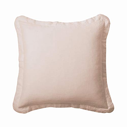 Image of Levtex Home - 100% French Flax Linen - Euro Sham - French Flax Washed Linen - Blush - Sham Size (26x26in.), No Insert