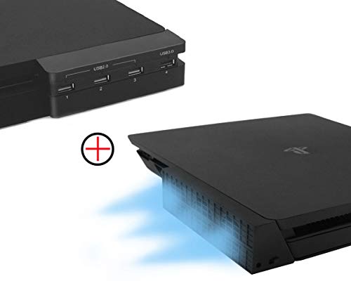 2-in-1 Turbo Cooling Fan & USB Hub Combo Kit for PS4 Slim