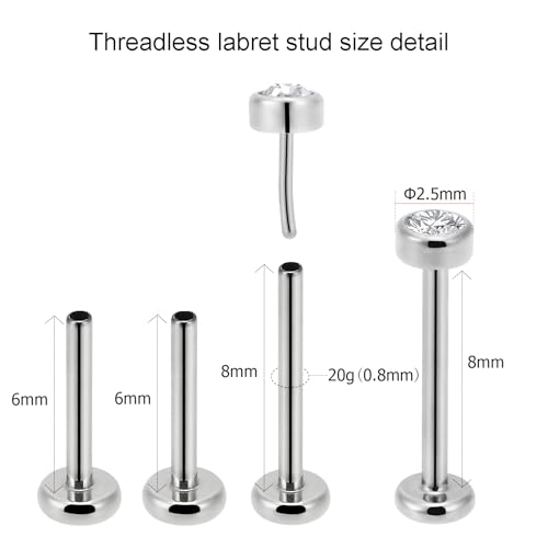 image for NewkeepsR 2PCS-0.8mm(20g) G23 Titanium Press Fit Threadless Push Pop I