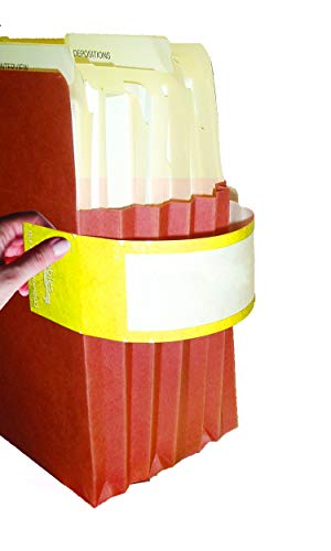 Tabbies File Pocket Handles, 9.63 X 2, Yellow/White, 4/Sheet, 12 Sheets/Pack #TOP5