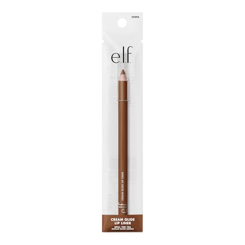 e.l.f. Cream Glide Lip Liner, Highly-Pigmented Pencil For Shaping & Sculpting Lips, Semi-Matte Finish, Vegan & Cruelty-Free, Spill The Tea - 8