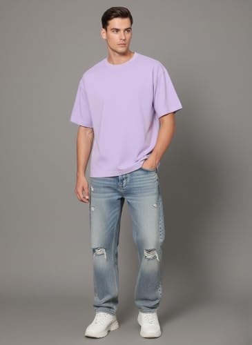 Image of Besick Oversized Plain Cotton Drop Shoulder Baggy fit Tshirt for Men