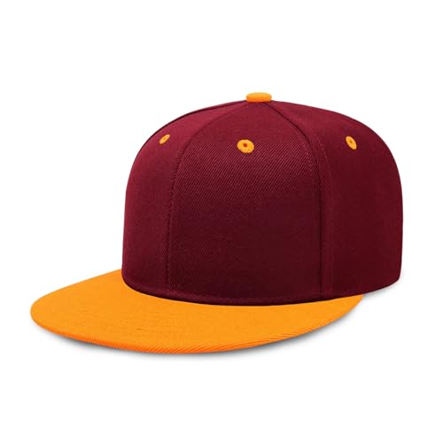Image of CHOK.LIDS Flat Bill Visor Classic Snapback Hat Blank Adjustable Brim High Top End Trendy Color Style Plain Tone Baseball Cap