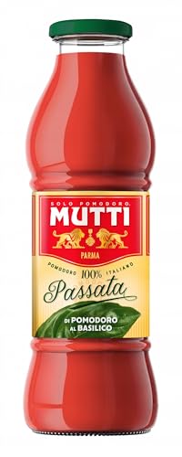 Image of Mutti Passata Tomato Puree with Fresh Basil Bottle, 700 g