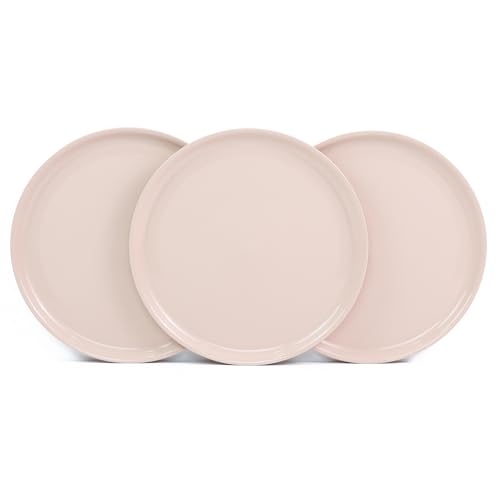Image of Lumiset Thali Plates, Set of 3 Round Serving Plates | Light Weight, 13 inch | 100% Food Grade Plastic | BPA - Free | Microwave Safe | Dishwasher Safe | Daily Use, Party, Events | Lunch, Dinner | Beige