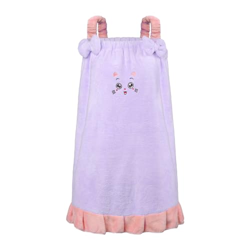 JIAHG Super Soft Bath Wrap Towel Microfiber Bathrobes Highly Absorbent Bath Skirt with Straps for Girls2