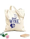 AILOONG Tragetaschen mit hochauflösendem Druck Gutes Wein-Restaurant 340g/m² dickes Gewebe Wiederverwendbar